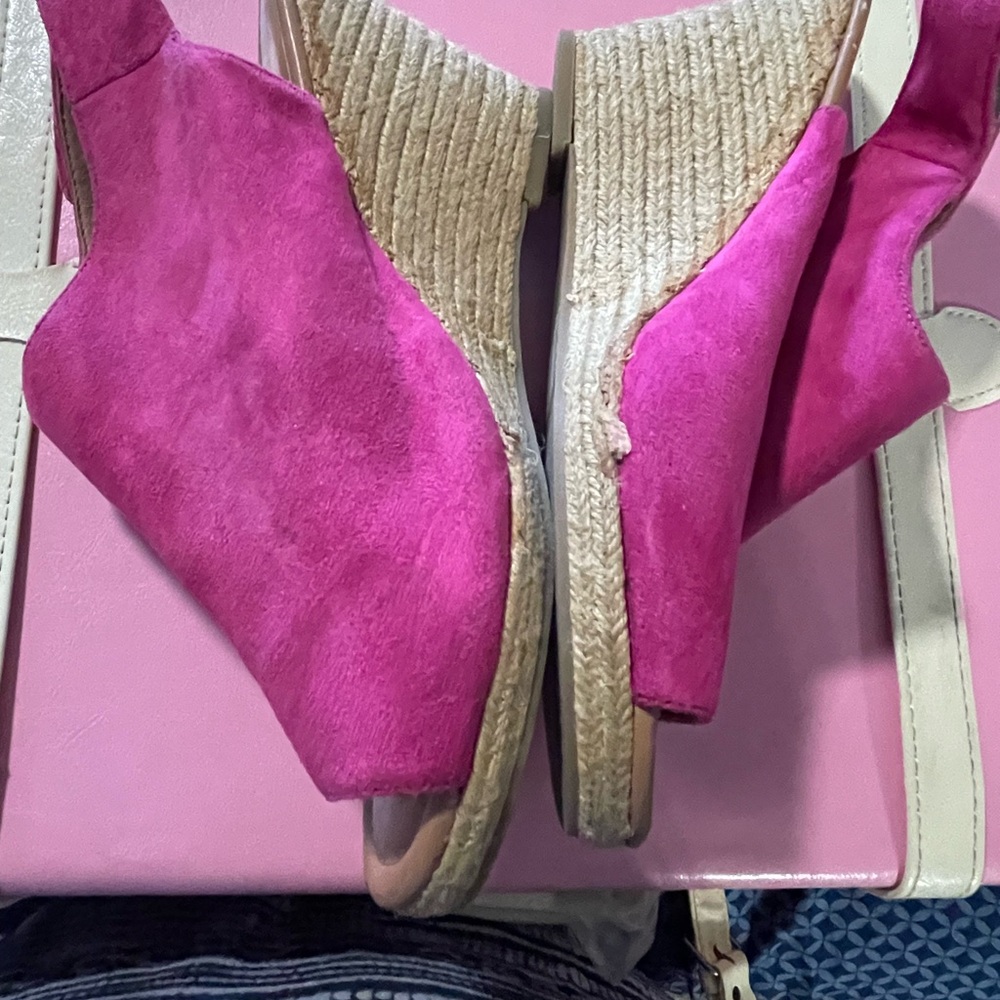Lane Bryant Fuchsia Open-Toe Mules - Picture 2 of 4